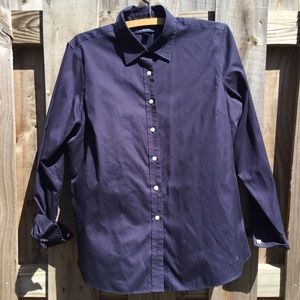 Land’s End no iron dress shirt in navy blue